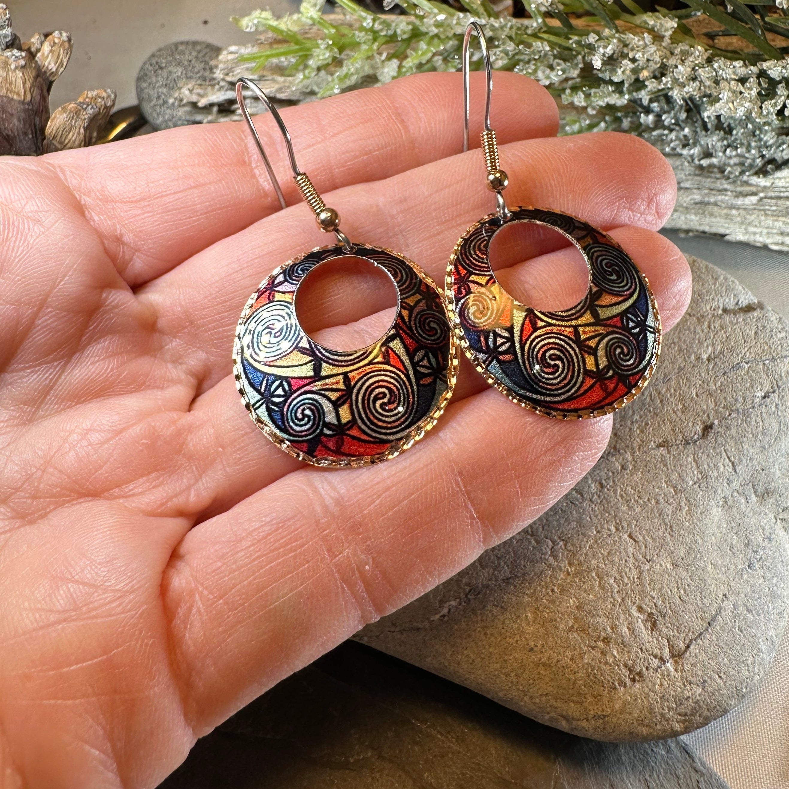 Firedancer Celtic Spiral Copper Earrings