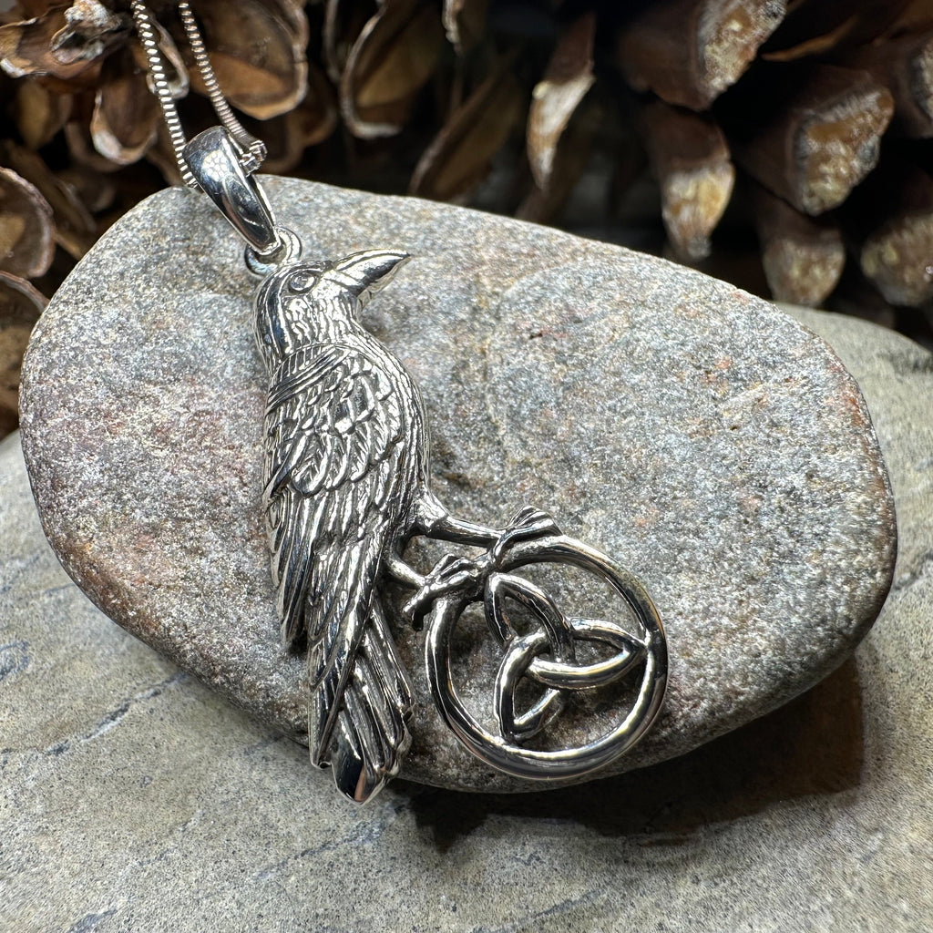 Celtic Guardian Raven Necklace