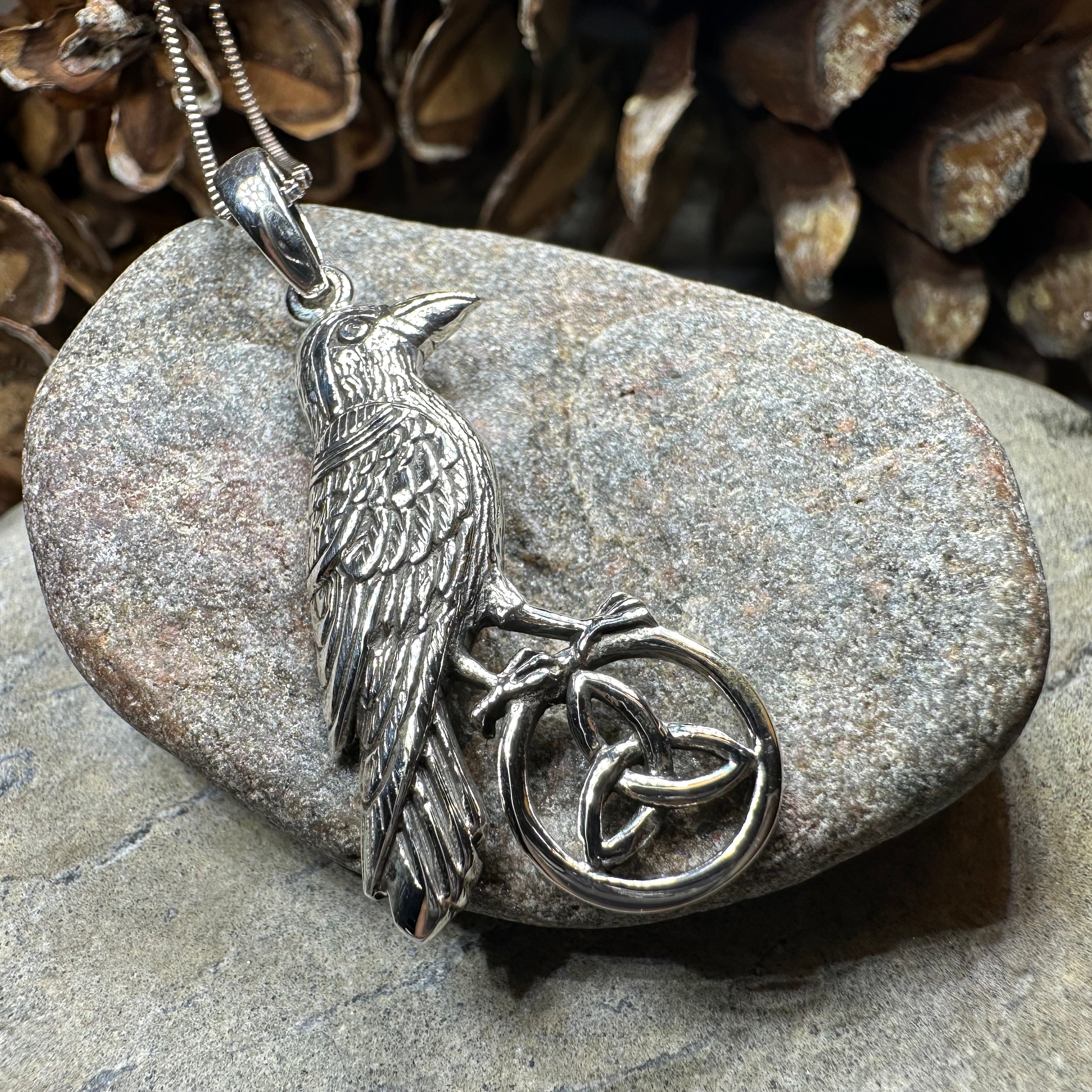 Celtic Guardian Raven Necklace