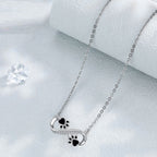 Infinity Paw Print Necklace with Zirconia