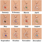 Olivenorma Month Birthstone Star Creative Gift Card Necklace
