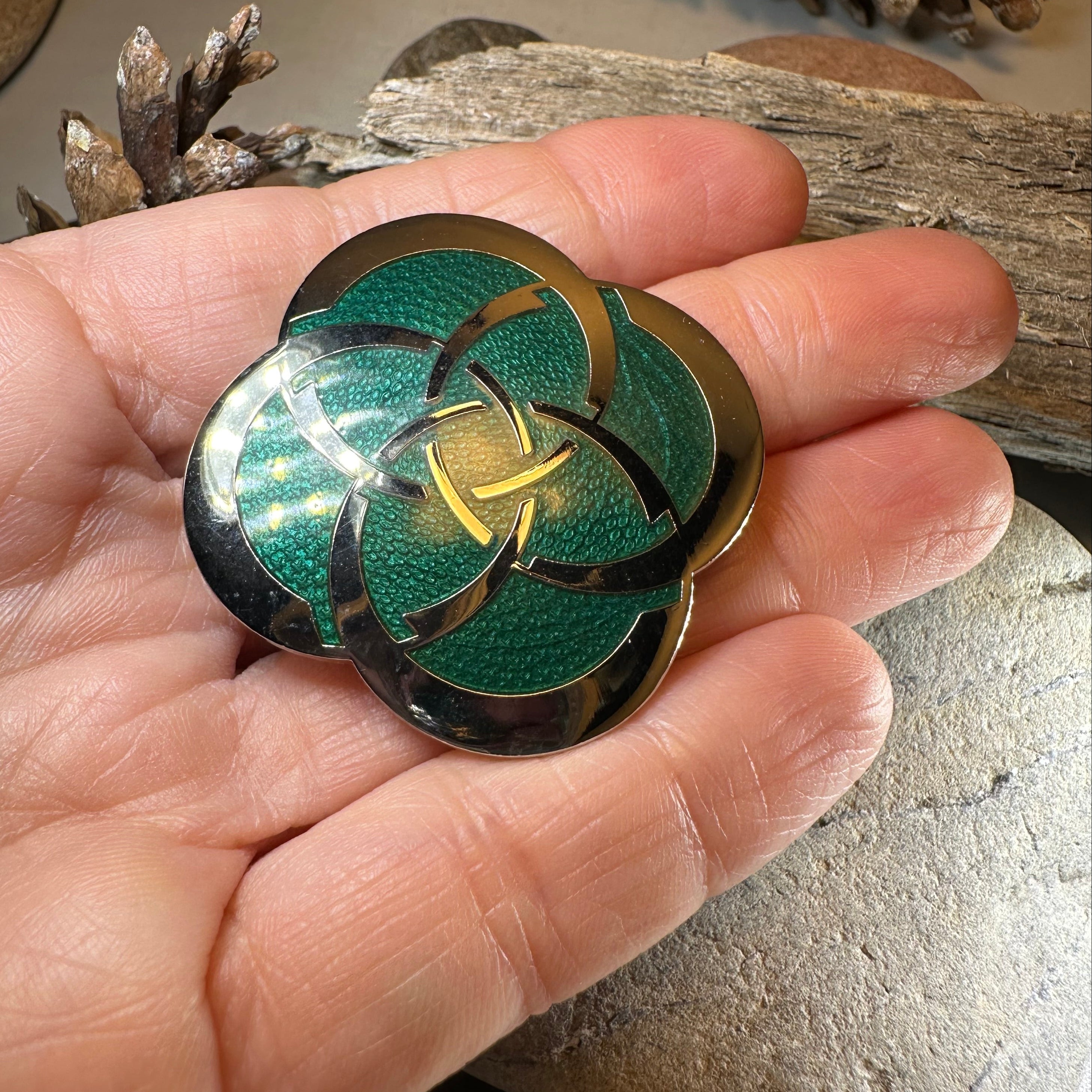 Enamel Dara Celtic Brooch