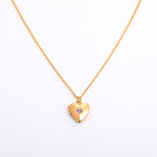 Olivenorma "Shine in My Heart"-Birthstone Heart Album Gift Card  Necklace