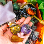 Crystal Stone Carvings Set - Angels, Turtles, Elephants, Owls, etc