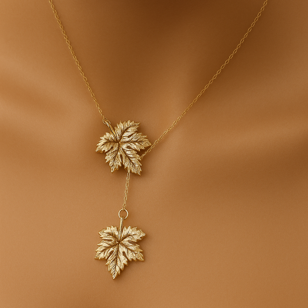 Fall Gold Leaf Necklace