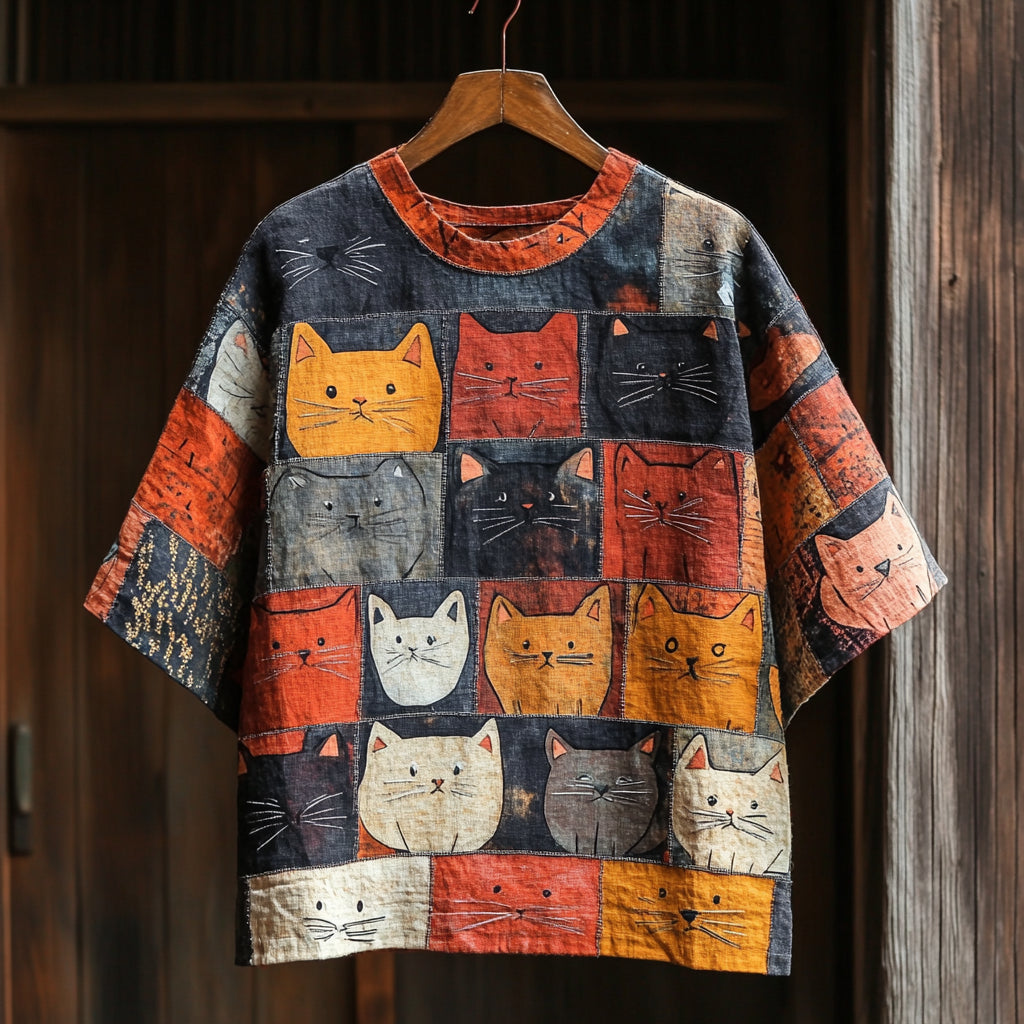 Wilhelmina - Patchwork Cat Dress