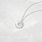 Olivenorma Celestial Dainty Moon Moonstone Necklace