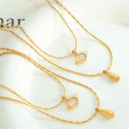 Olivenorma Opalite Evil Eye Pendant Double Layer Necklace