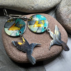 Colorful Hummingbird Artisan Earrings