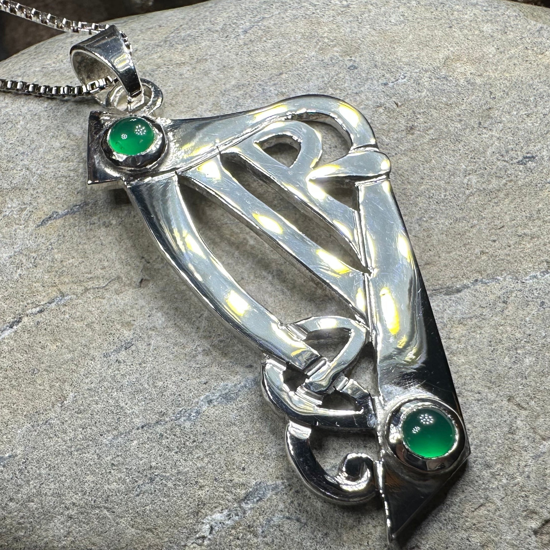 Artisan Large Irish Harp Necklace