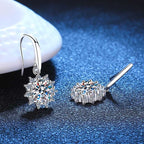 Women's Silver Plated Sunflower Drop Earring With Cubic Zirconia