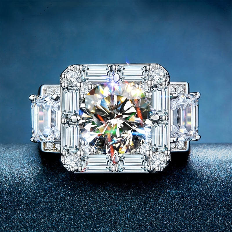 Men's Square CZ Rhinestone Ring - Bright and Unique Finger Accessory