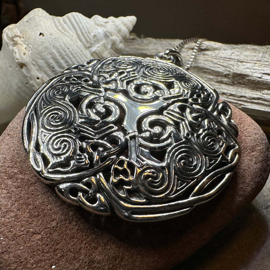 Pictish Triple Celtic Wolf Necklace