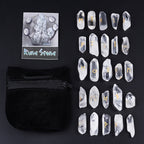 25pcs Clear Quartz Rune Set Handcrafted Nordic Divination