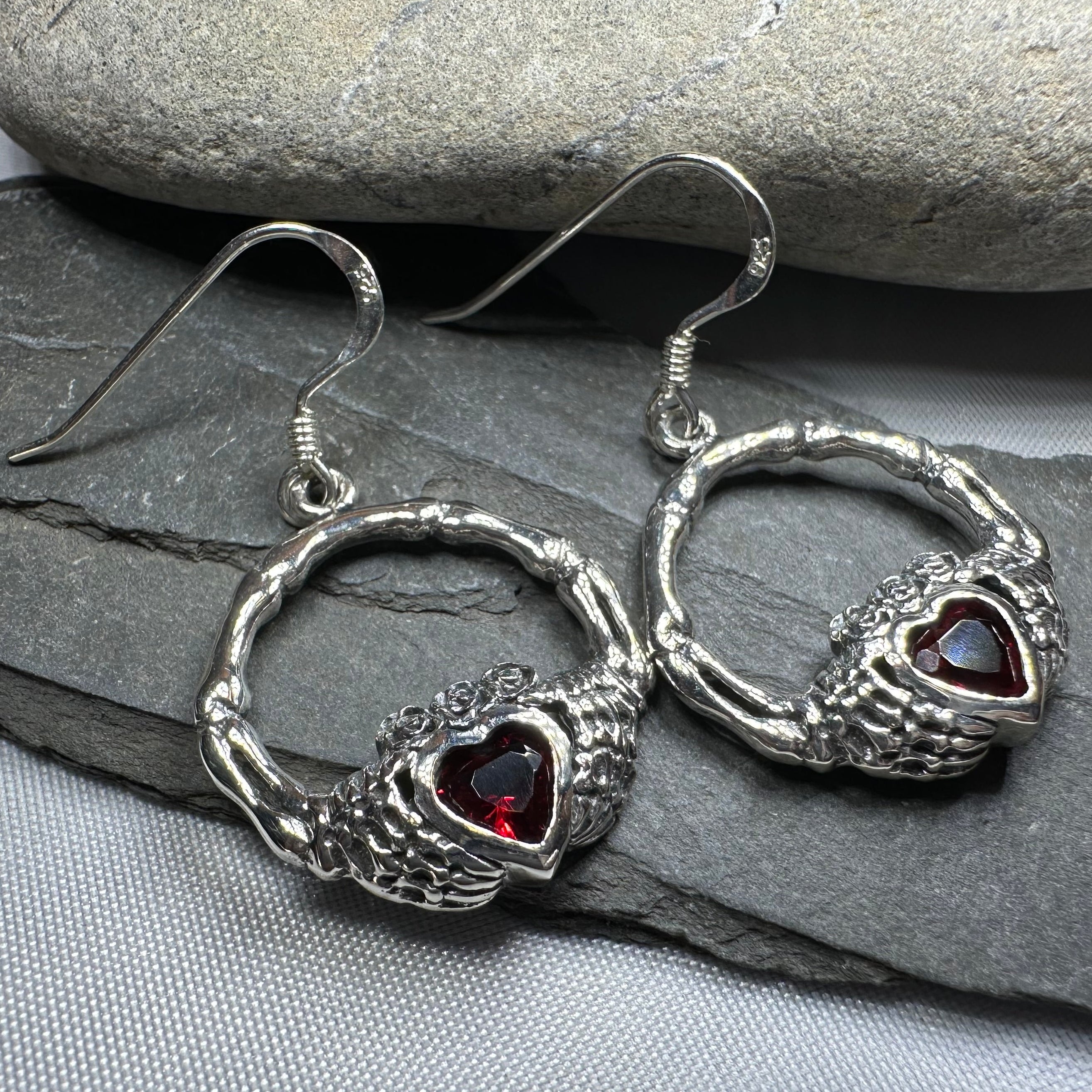 Gothic Claddagh Earrings