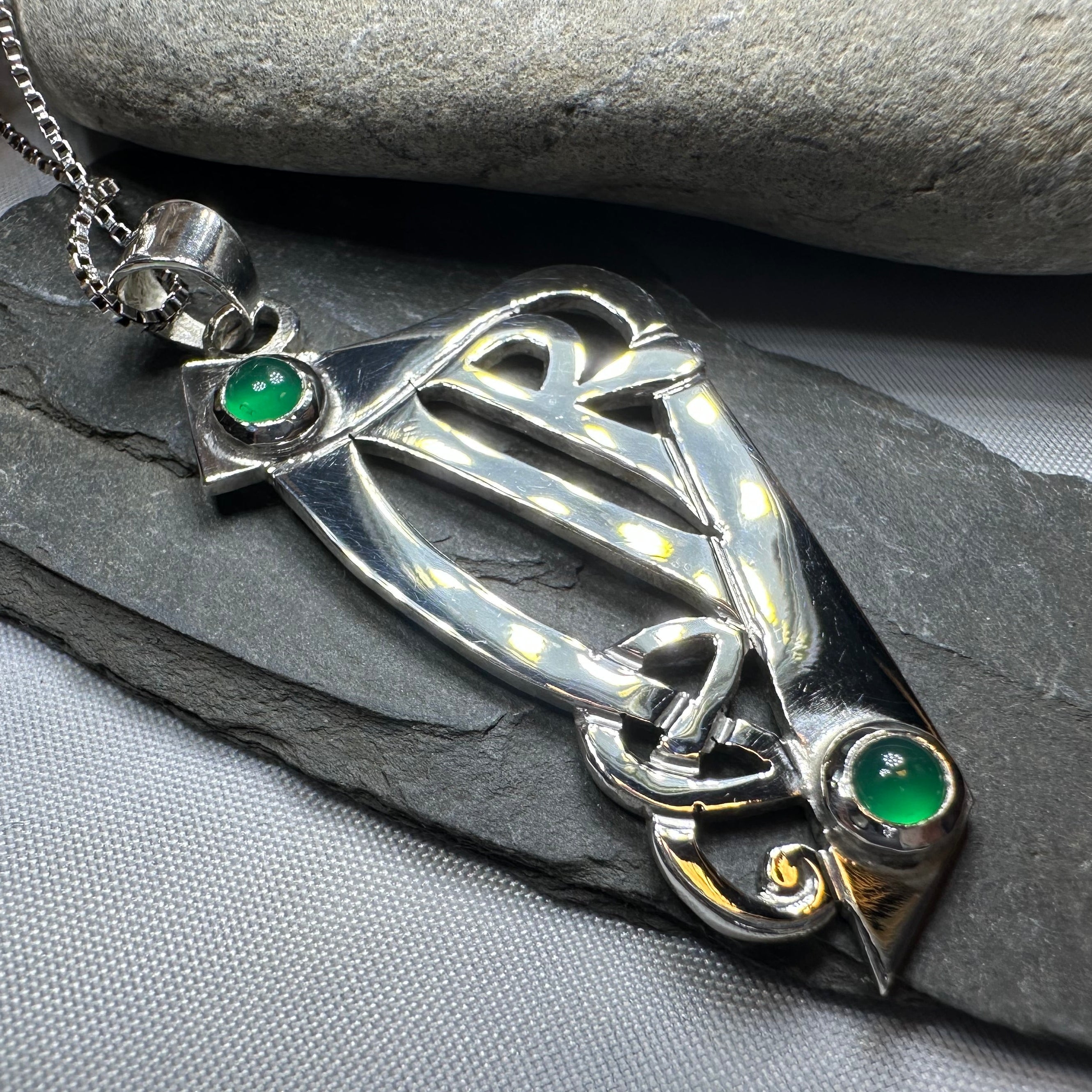 Artisan Large Irish Harp Necklace