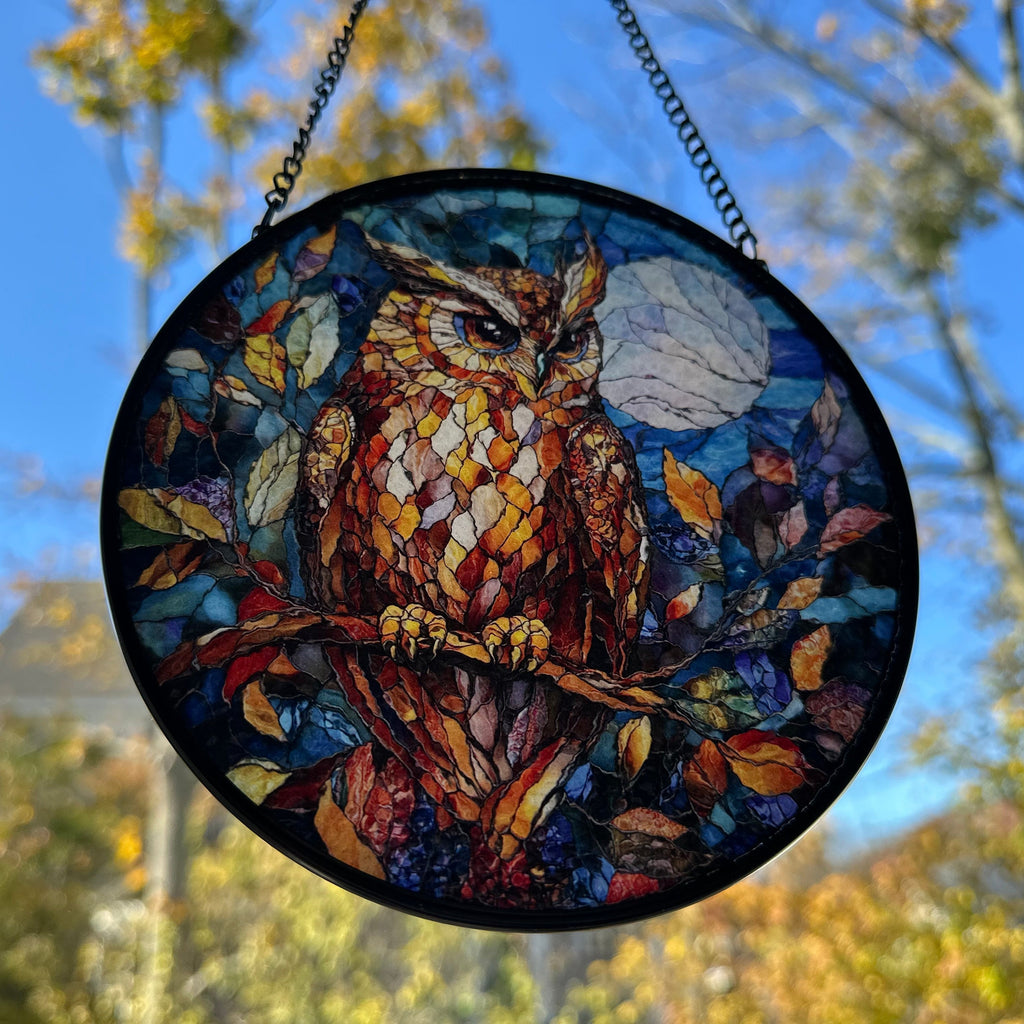Autumn Night Owl Suncatcher