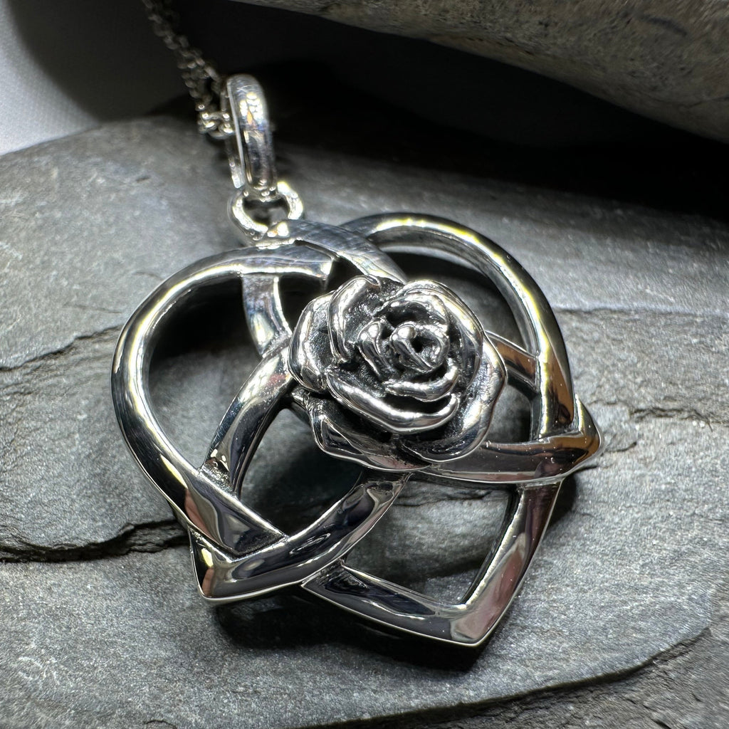 Celtic Rose Heart Necklace