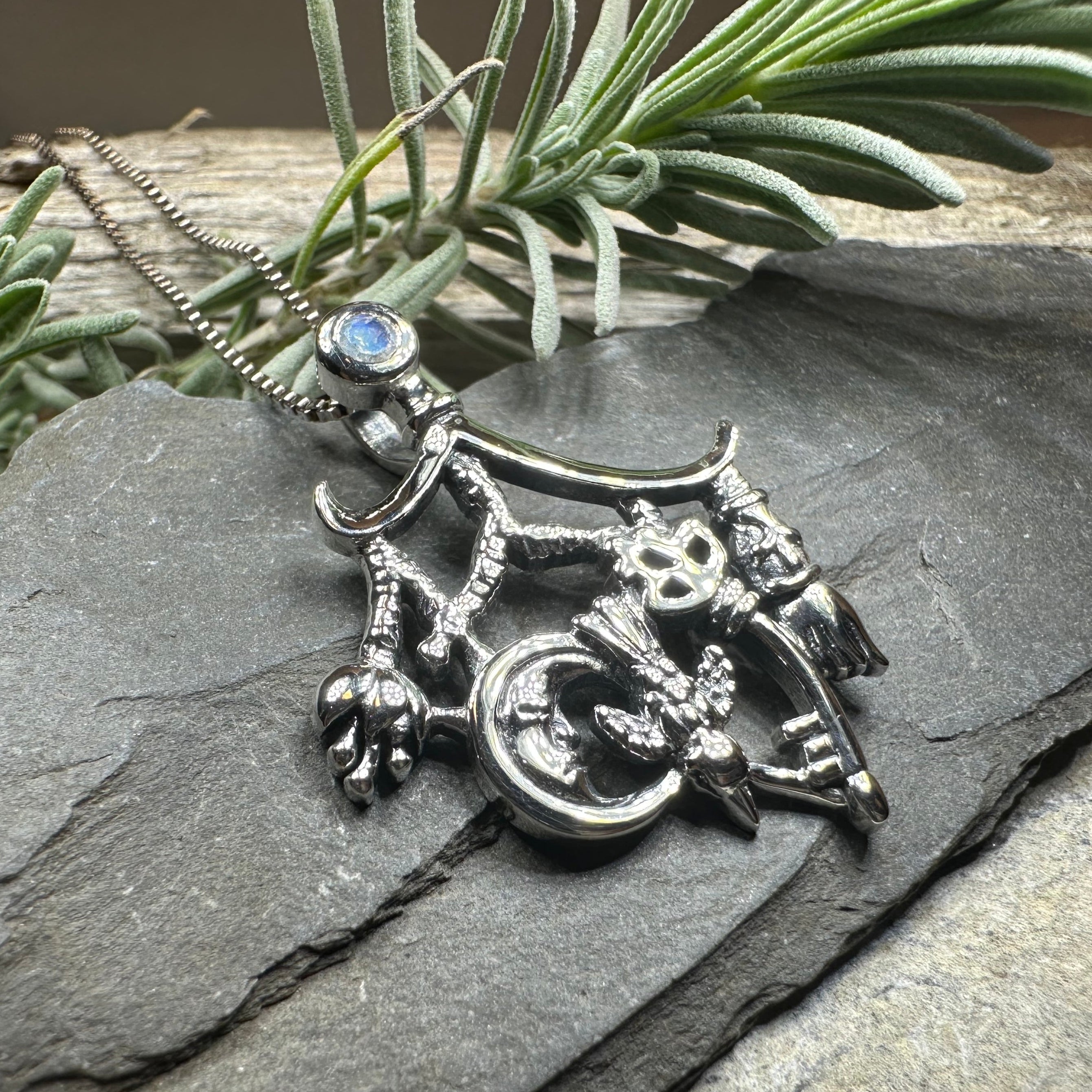 Moonstone Italian Cimaruta Pendant