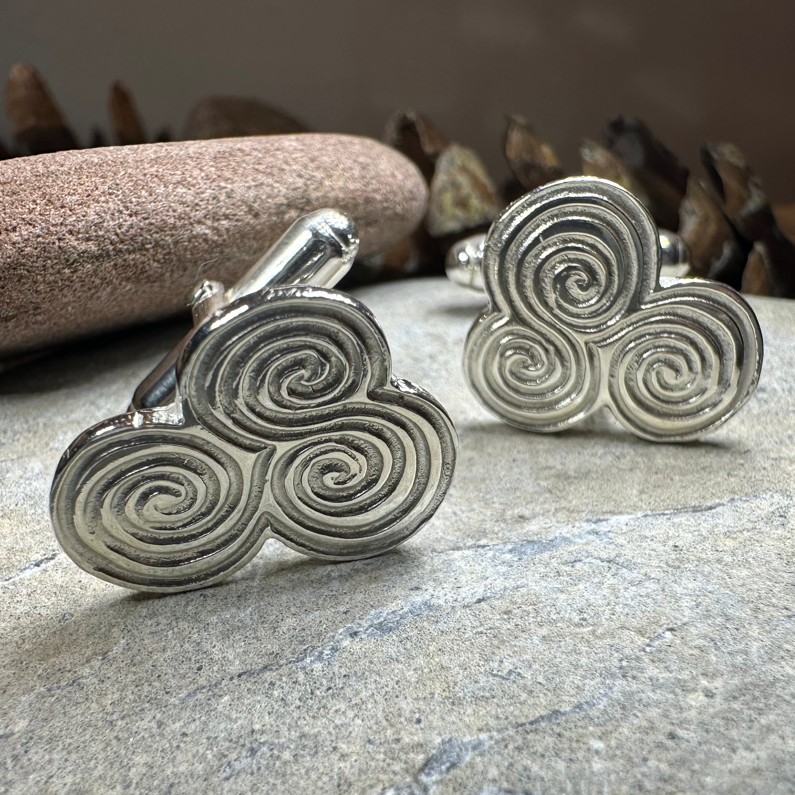 Artisan Newgrange Triple Spiral Cufflinks