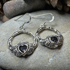 Gothic Claddagh Earrings
