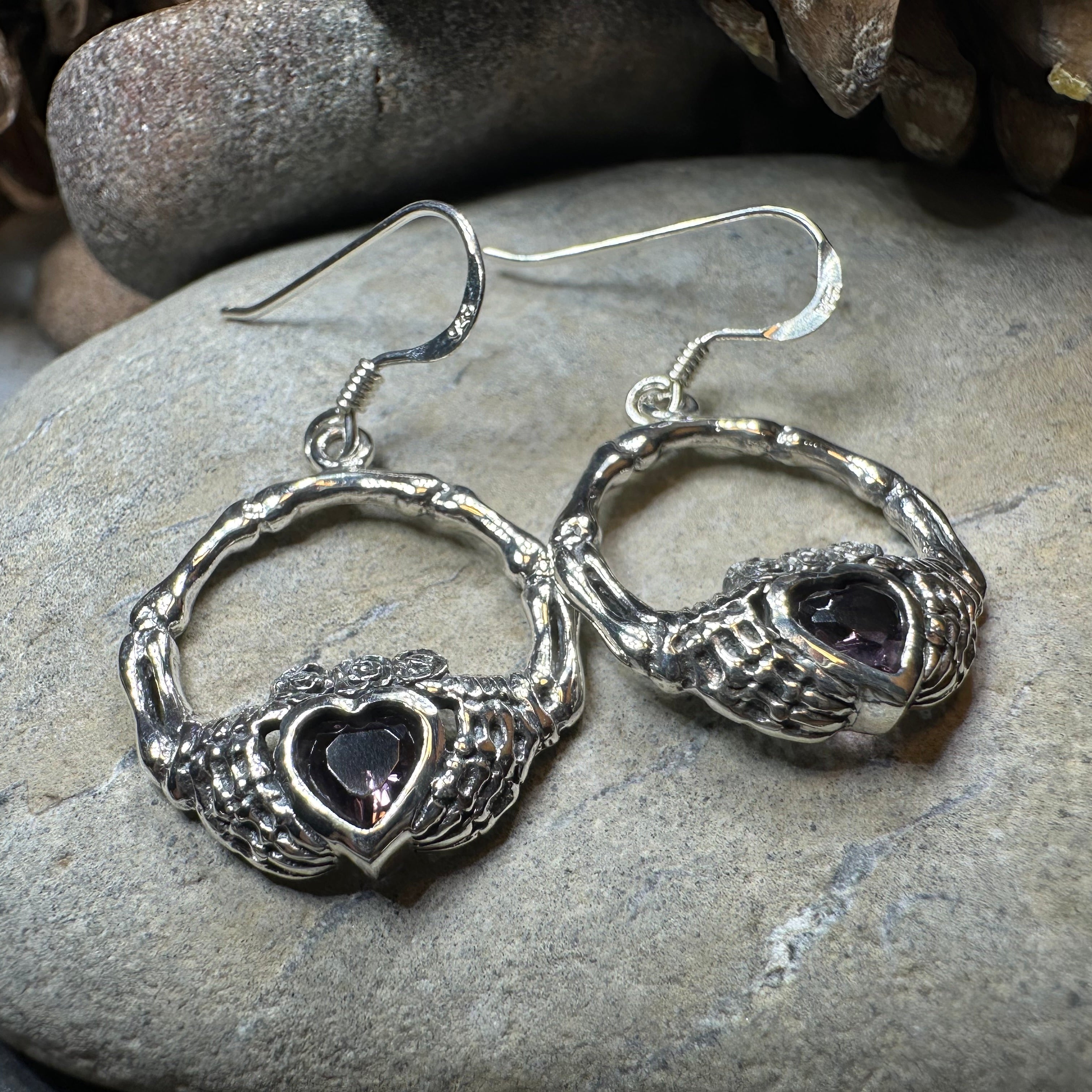 Gothic Claddagh Earrings