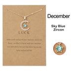 Olivenorma Month Birthstone Star Creative Gift Card Necklace
