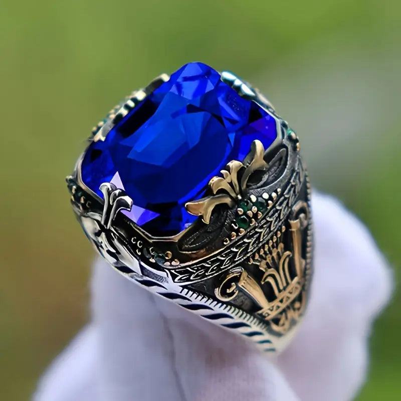 Radiant Harmony Blue Gold Ring