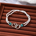 Elegant Double Heart Anklet Set