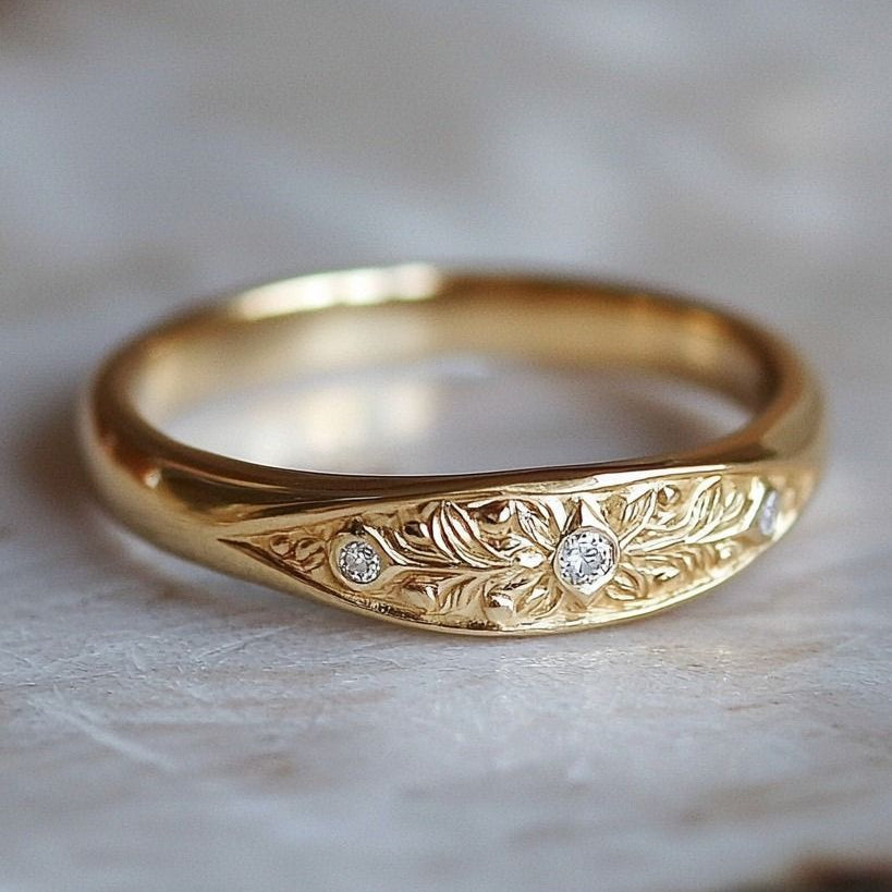 Fine Ivy Trail Zirconia Gold Ring