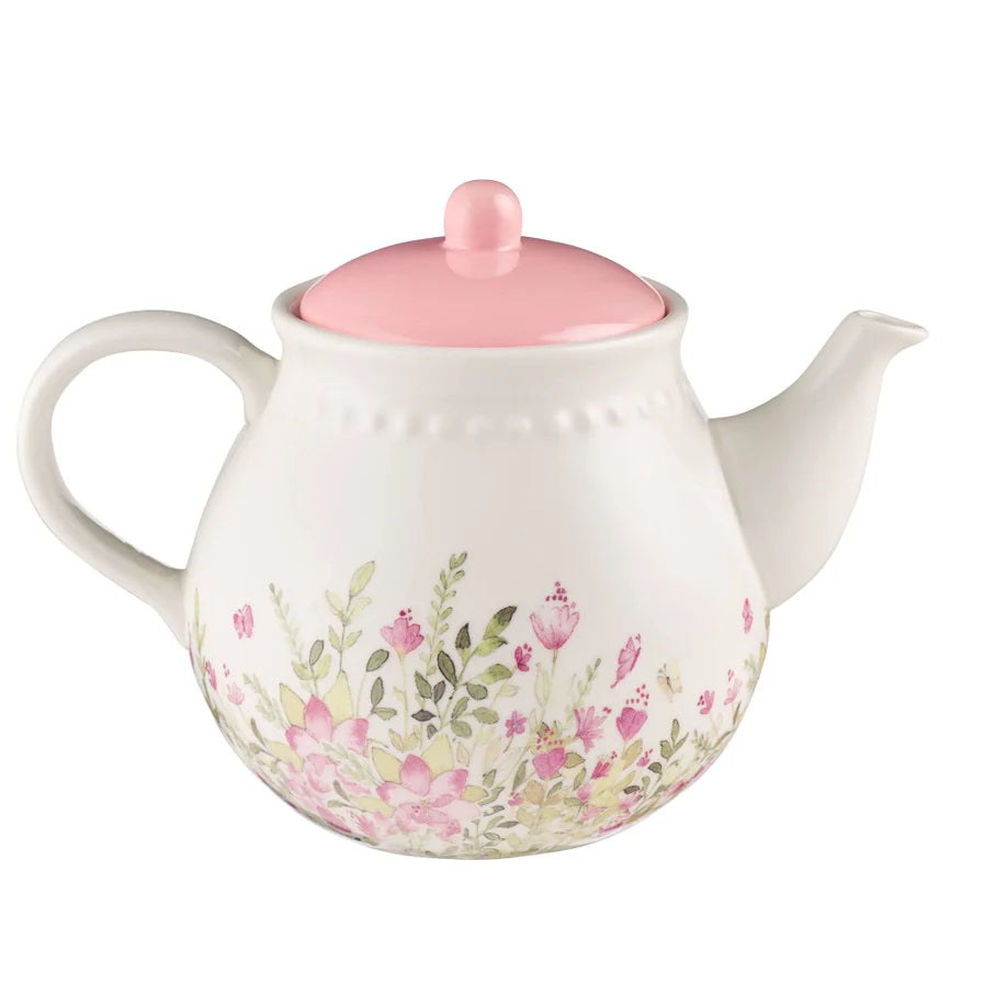 Pink Faith, Hope, Love Ceramic Teapot