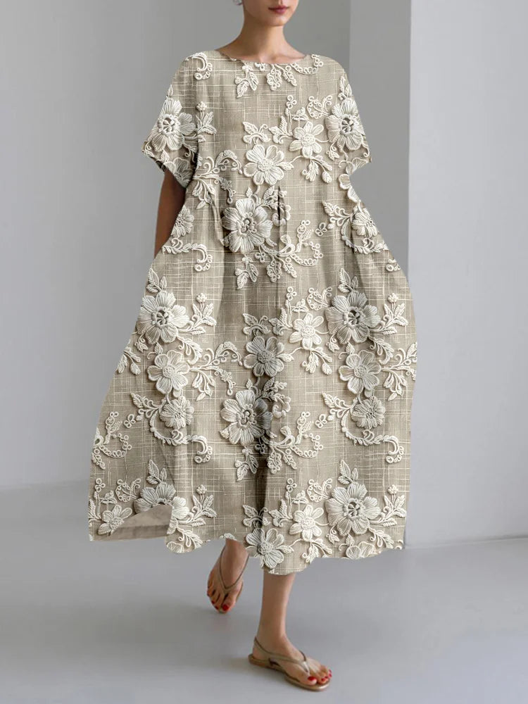 Marigold - Floral Embroidered Linen