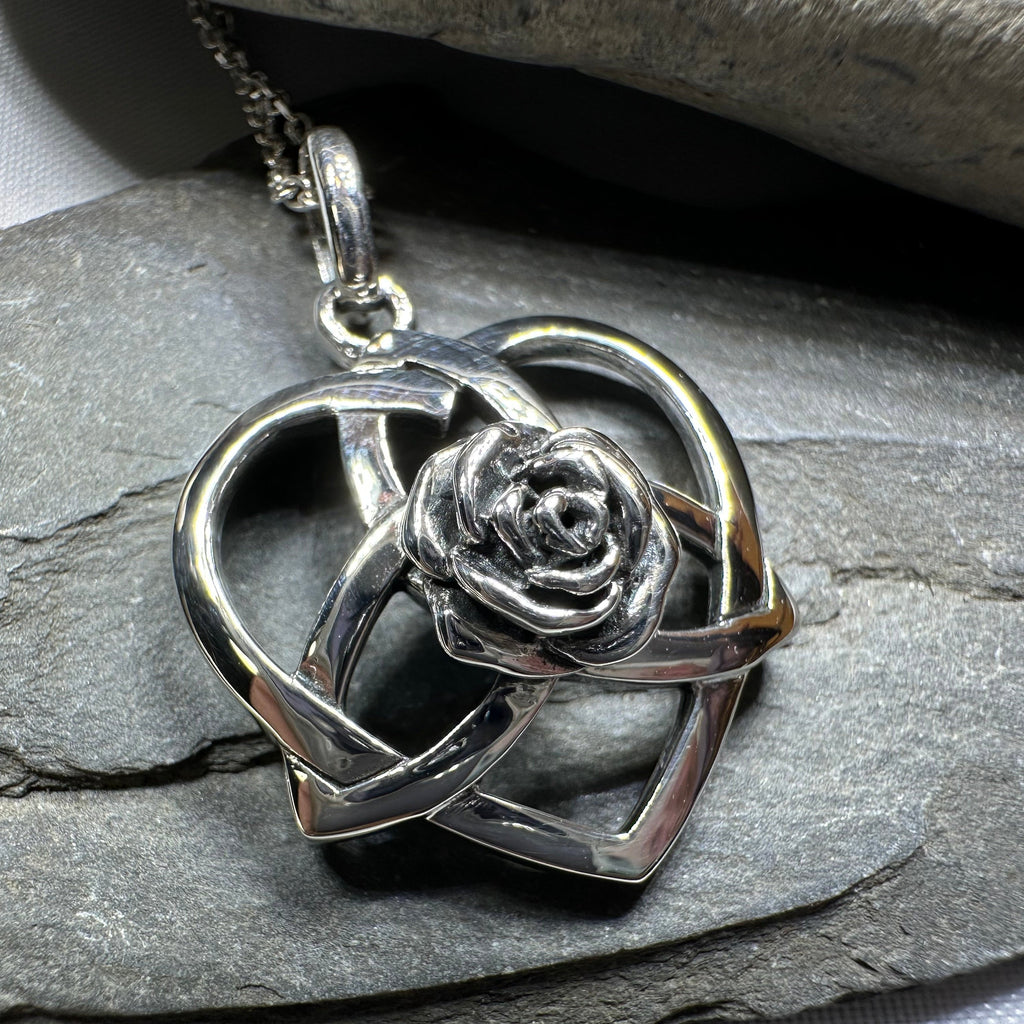 Celtic Rose Heart Necklace