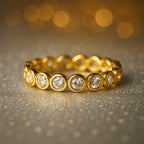 Bezel Set Eternity 14K Gold Ring