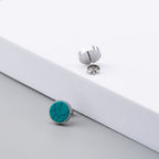 Men's Turquoise Round Stud Earrings - Ear Decoration for Men