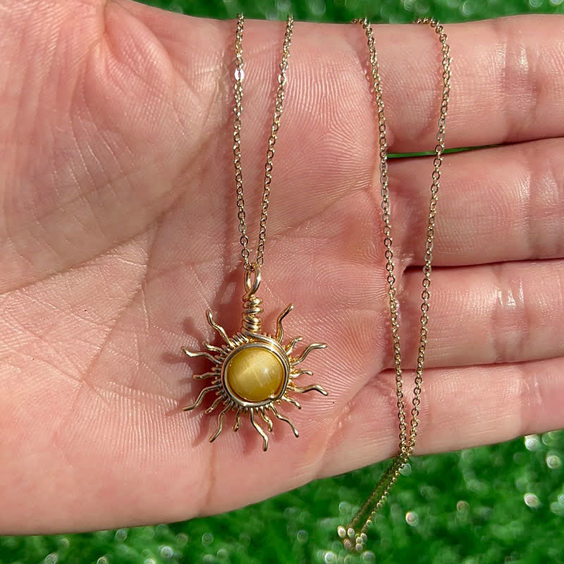 Olivenorma "Catch the sun's rays" - Wire Wrapped Sun Necklace