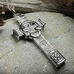 Large Artisan Irish Claddagh Cross Necklace