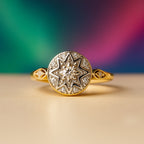 Vintage Star Compass 14K Gold Ring