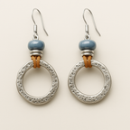 Vintage Boho Silver Circle Earrings