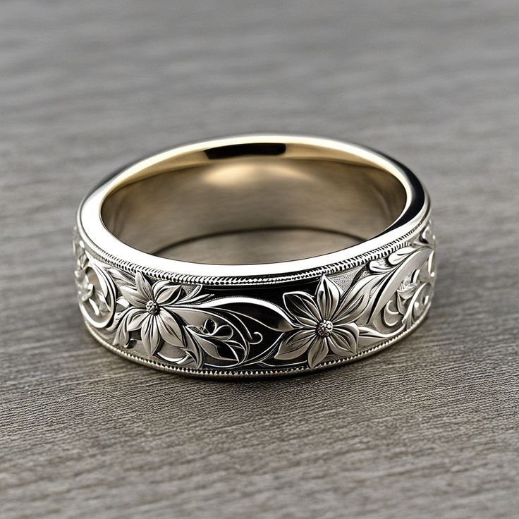 Flower Silvered Trail Ring
