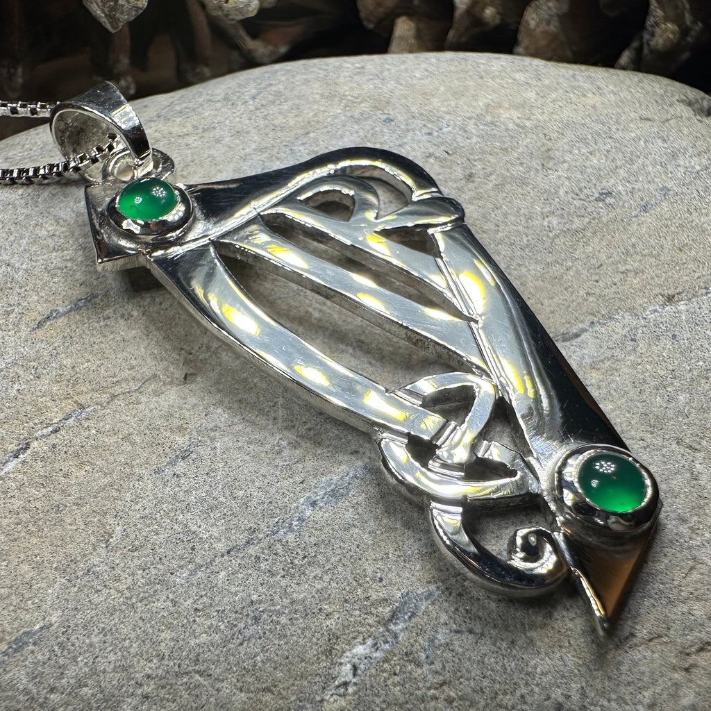 Artisan Large Irish Harp Necklace