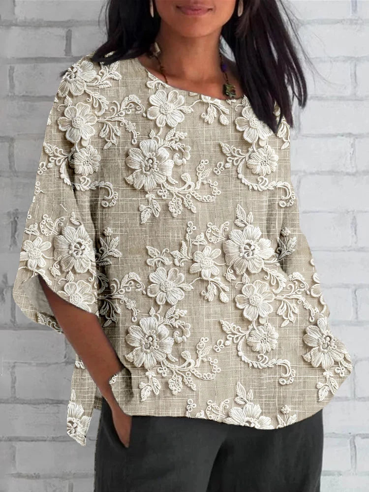 Wren - Floral Embroidered Linen