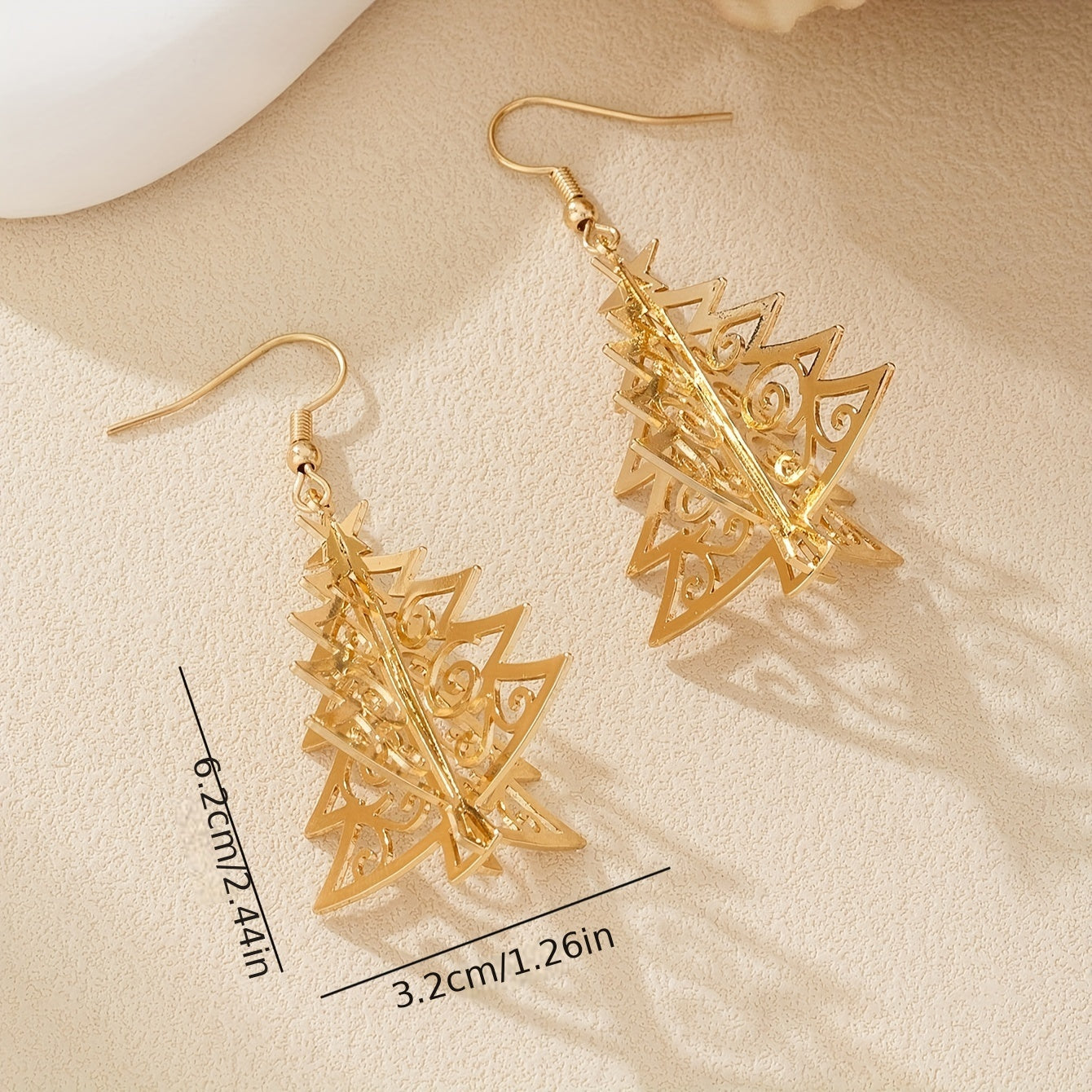 Elegant Golden Tree Earrings