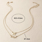 Olivenorma Angle Number & Angel Dainty Double Necklace