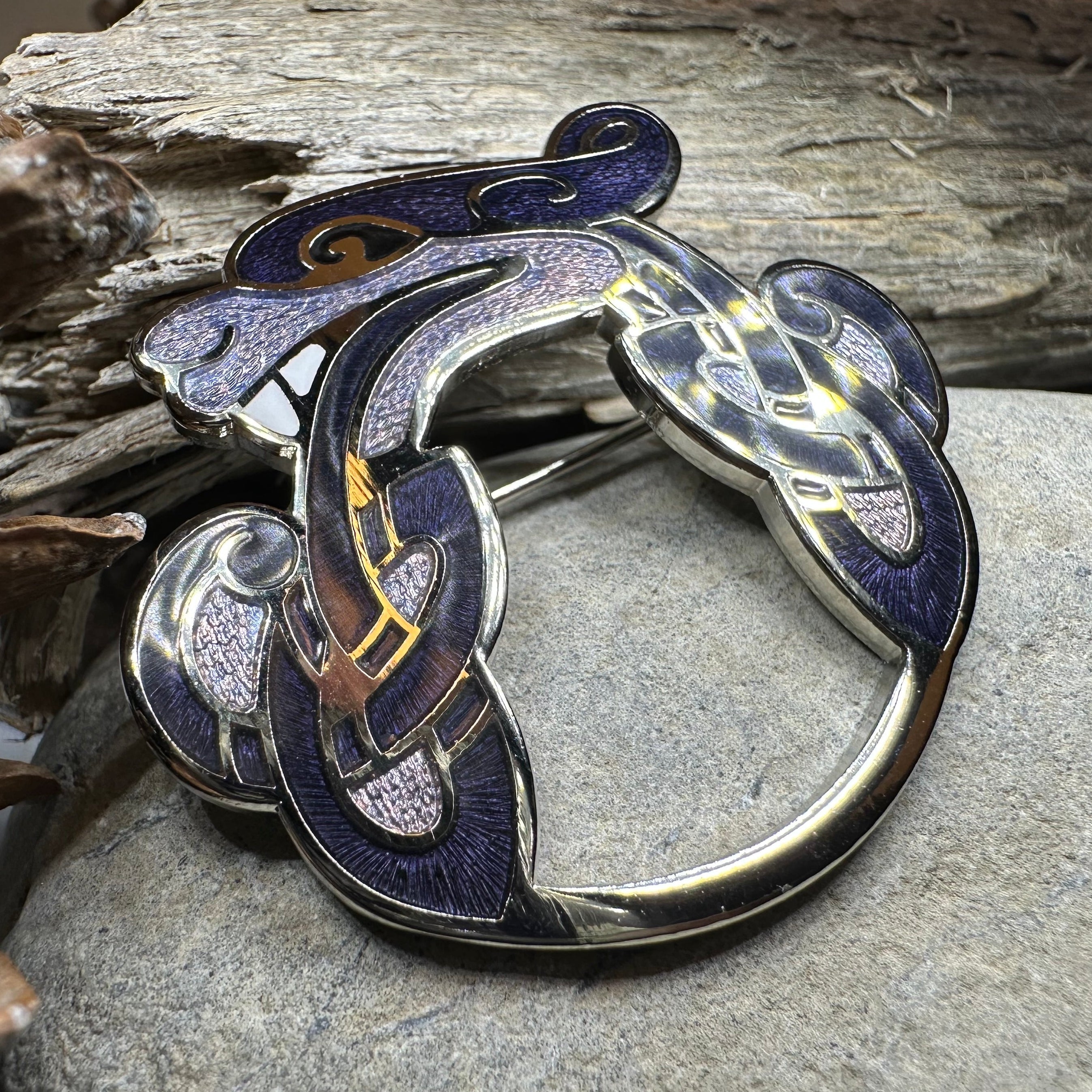 Enamel Celtic Dragon Brooch