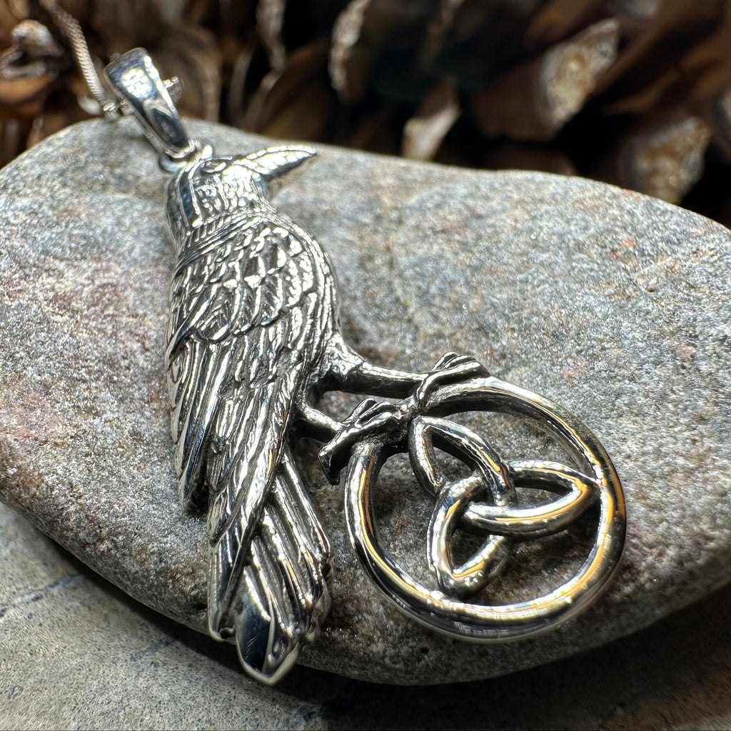 Celtic Guardian Raven Necklace