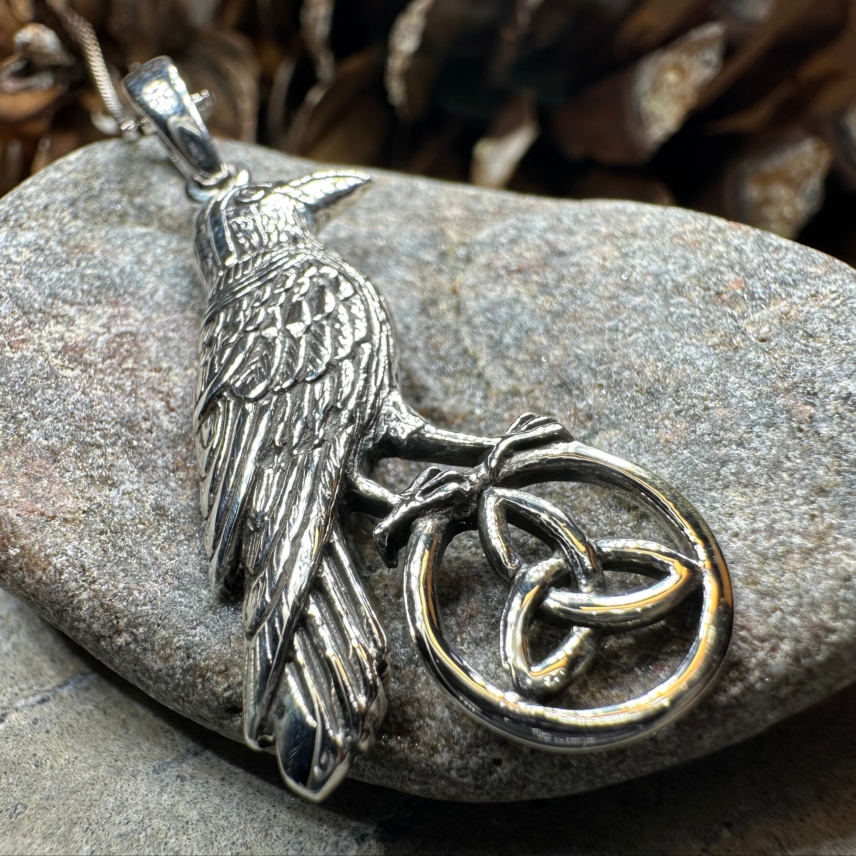 Celtic Guardian Raven Necklace