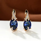 Golden Nightfall Blue Drop Earrings