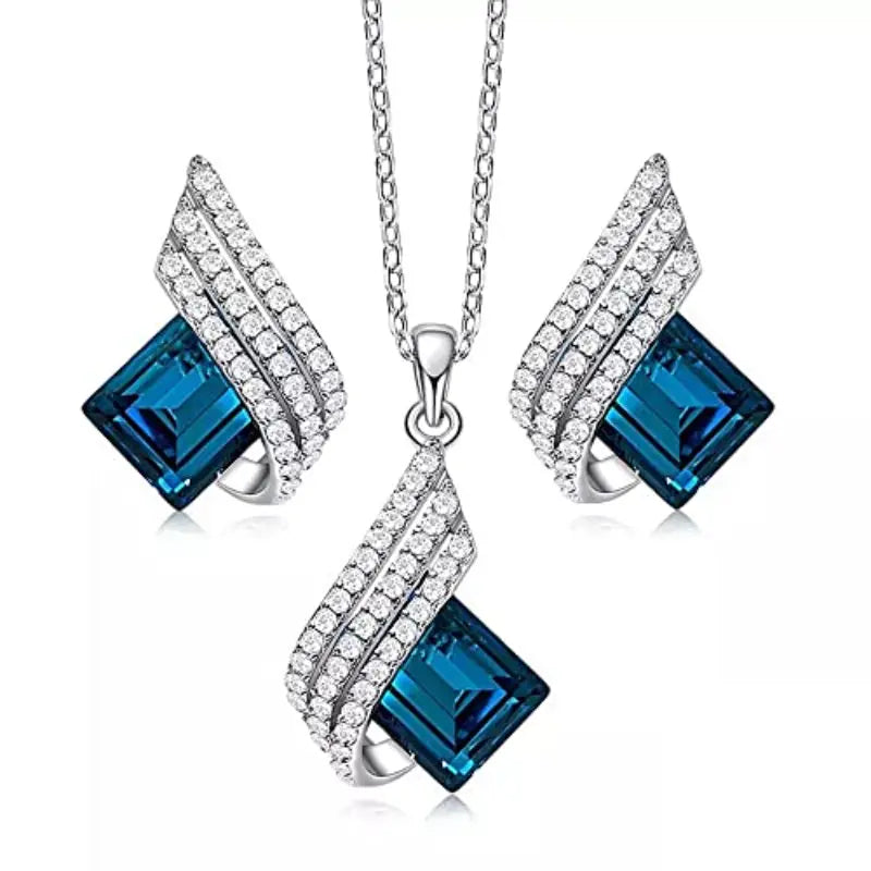 Sunlit Elegance Blue Jewelry Set