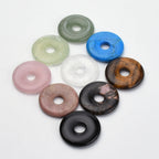 10pcs Natural Stone Donut Pendants for Jewelry Making